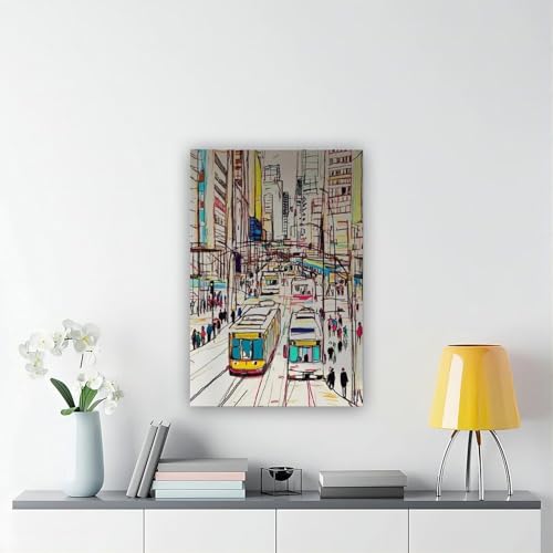 Impression sur toile de tramway BNCEDJK 40x60 cm pour déco salon