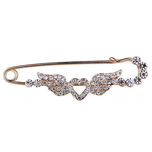 YOUYUZU Guardian Angel Wing Safety Brooches Pin Suit Sweater Scarves Scarf Crystal Rhinestone Brooch Charm for Women