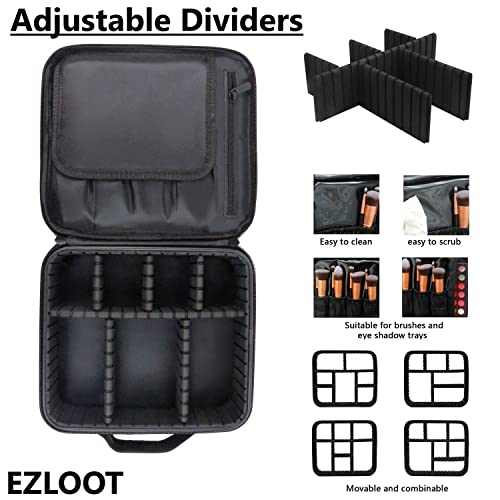 Image of Travel Makeup Case, Professional Cosmetic Train Cases Artist Storage Bag Make Up Tool Boxes Brushes Bags with Compartments Vanity Organizer (10 INCH(1 Layer), Chess Pattern)