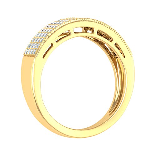 FINEROCK 1/2 Carat Diamond Wedding Band Ring in 10K Gold - IGI Certified3