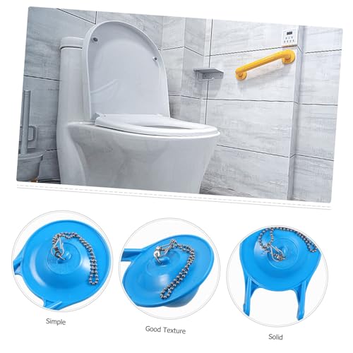 Operitacx Blue Toilet Flapper Replacement with Stop Valve and Plate Leak-resistant PVC Toilet Ballcock Part Easy Install Tank Repair Accessory for Closet Flush Valve
