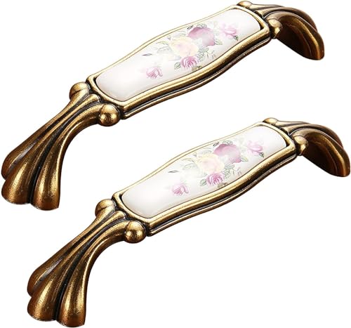 Cajón con arco bronce y herrajes decorativos vintage de 128mm para cocina 2