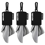 SPUDZ Classic | 6' x 6' Microfiber Towels w/Neoprene Pouches | Premium Microfiber Cleaning Cloths for Laptops, Lenses, Cameras, Screens, and More | G10 (3-Pack)
