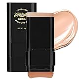 Concealer Foundation Stick, 2 in 1 Dual-Ended Long-Lasting Concealer Stick with Brush, Beauty Balm Skin Tint, Full Coverage for Face Makeup, Contour Sticks for All Skin Types (04#WHEAT)