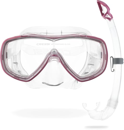 Cressi Onda Mare - Schnorchelset Onda Maske und Schnorchel Mexico, Transparent/Rosa, Einheitsgröße, Erwachsene Unisex