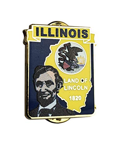 Image of Illinois State Shaped Map Lapel Metal Pin