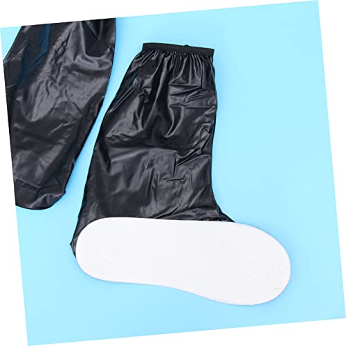 Cubrezapatos impermeables para hombre de PVC, altos, con cremallera y banda elástica, talla XXL, color negro miniatura 5