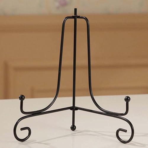 Image of Metal Photo Stand for Table - Elegant Display Stand for Decorative Plates and Pictures, Ideal Metal Tabletop Photo Frame Stand for Home and Office Decor (8 IN (2 Pcs) Folding)