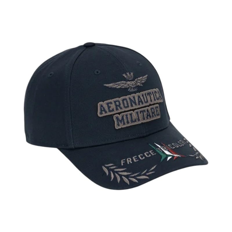 Aeronautica Militare Cappello Uomo HA1104 08184 Cappellino Baseball Blu Navy Frecce Tricolori