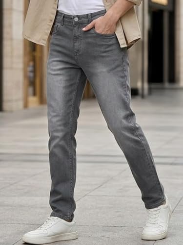 Image of Urbano Fashion Men's Straight Fit Washed Jeans Stretchable
