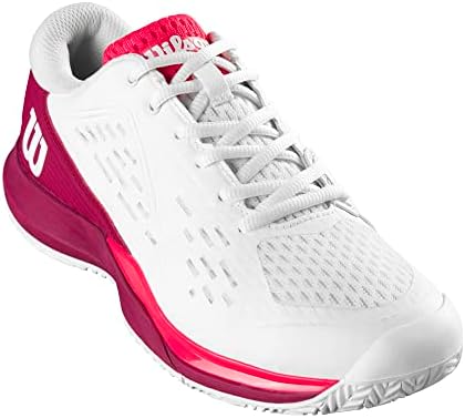 WILSON Rush Pro Ace Junior Sneaker, White/Beet Red/Diva Pink, 5 US Unisex Big Kid | Image 3