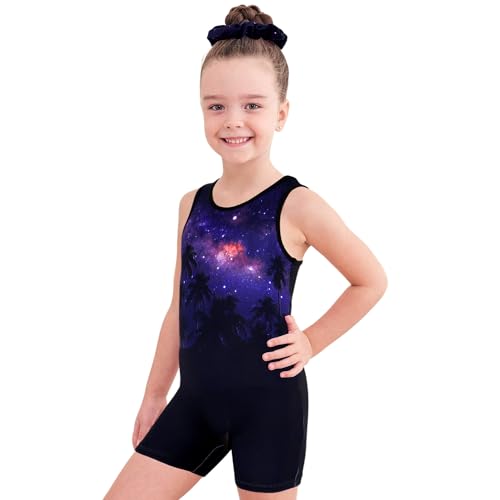Gymnastics Leotards for Girls With Shorts Biketards Unitards Tumbing Ballet Dance Outfit 4-13Years