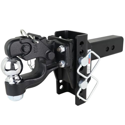 Shocker XR Adjustable Pintle & Ball Combo Hitch, Fits 2-1/2