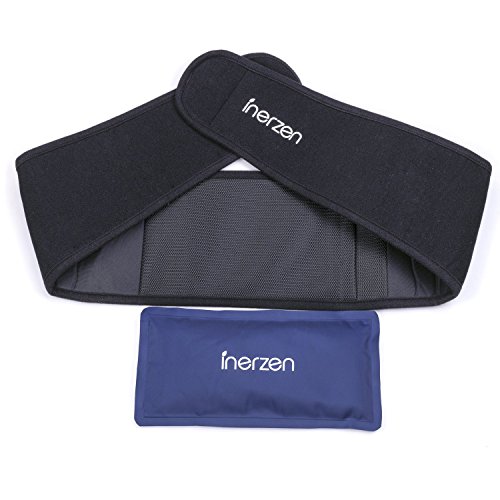 Inerzen Back and Waist Hot and Cold Gel Pad Therapy Wrap for Pain, Muscle, Stress Relief - Microwavable & Freezable