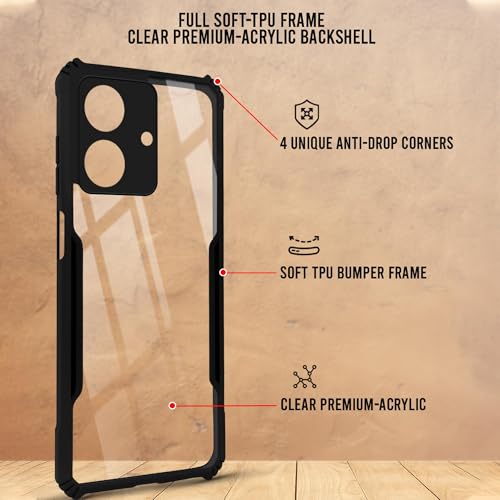 Image of Jkobi Back Cover Case for Realme C61 | Realme Narzo N61 (Polycarbonate Clear Panel with Shockproof | Professional Black)