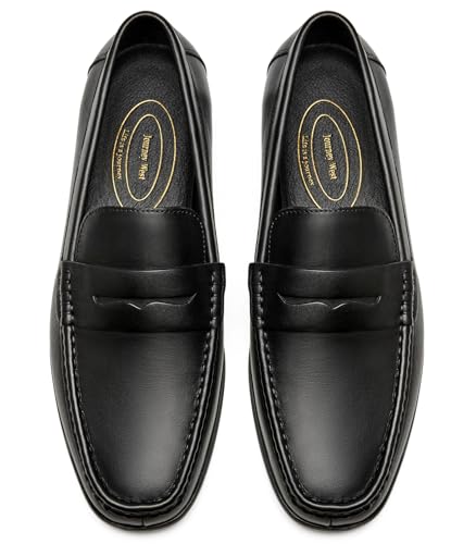Journey West Mens Genuine Leather Dress Shoes Slip on Penny Loafers for Men3