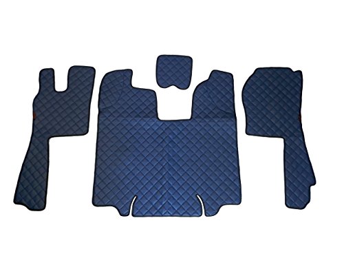 24/7Auto Bleu Eco Cuir Tapis de Sol + Moteur Coque pour Scania R Automatique 20092013 Conduite à Gauche modèles Uniquement