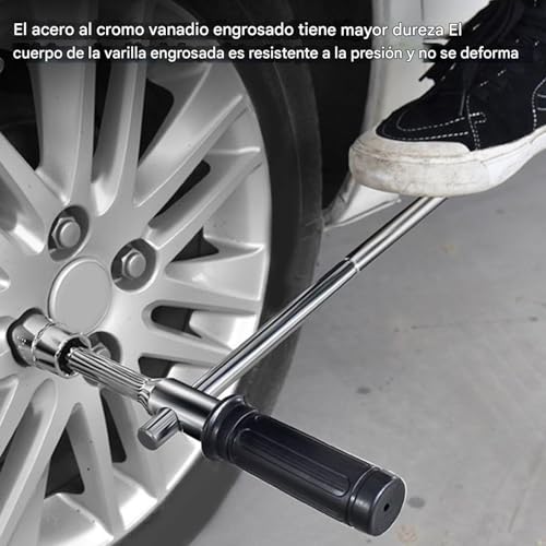 Llave cruzada de rueda con 4 funciones y adaptador extendido para mecánicos de camión 3