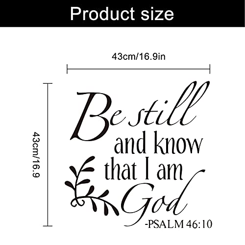 Be Still and Know That I am God Psalm 46:10 Wall Decal, Christian Inspiring Bible Verse Quote Wall Stickers Vinyl Handwriting Art Letters Prayer Blessed Home Decor Wallpaper