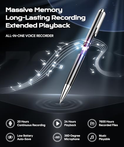 Image of 72GB Digital Voice Recorder w /USB Type-C, Portable Dictahpone Recording Device, One-Touch Start Voice Active Recorder with Playback, Portable Audio Recorder for Class Meeting