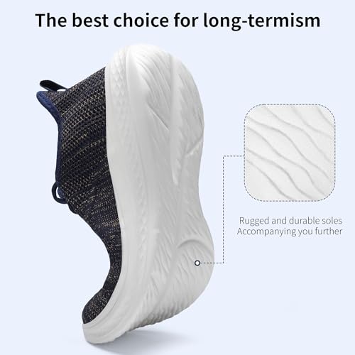 Image of VAMJAM Men's Running Shoes Slip On Walking Shoes Non Slip Lightweight Workout Breathable Gym Sneakers Fashion Mesh Sneakers