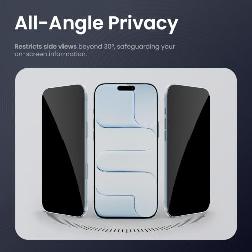 Image of Premium Privacy Tempered Glass for iPhone 15 Pro Max (6.7 Inch) | Anti-Spy Peeping Screen Protector | 9H Hardness | Edge-to-Edge Case Friendly Fit | Bubble-Free HD True Touch
