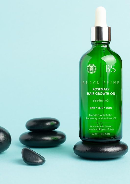 Black Shine Rosemary Oil for Hair Growth with Biotin, Nourishing Hair & Scalp Treatment, Strengthens Roots - Image 3