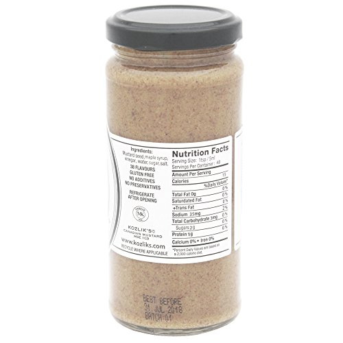 Kozliks Amazing Maple Sweet Brown Yellow Dijon Natural Gluten Free Non-GMO Mustard, 8.5oz Jar …