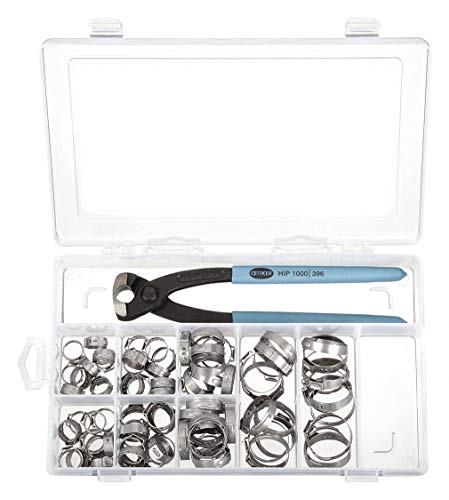 Oetiker 18500060 StepLess 1-Ear Clamp Kit (StepLess Ear Clamps, stainless steel with standard jaw single action pincer)