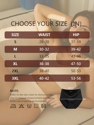 Image of Women Underwear Seamless No Show Full Coverage Briefs Invisible High Waisted Soft Breathable Panties 6 Pack