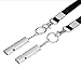 Michael Josh 2PCS Emergency Survival Whistle Kit with Lanyards for Outdoor(Silver)