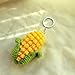 Handmade Knitted Crochet Cute Vegetable Corn Keychain Key Ring Purse Pendant