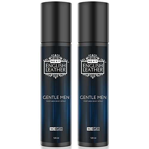 Image of Next Care English Leather Gentle Men No Gas Perfumed Body Spray for Men & Women | Bergamot, Jasmine & Vanilla Fragrance | Long Lasting Deodorant Spray | Pack of 2 x 120 ml