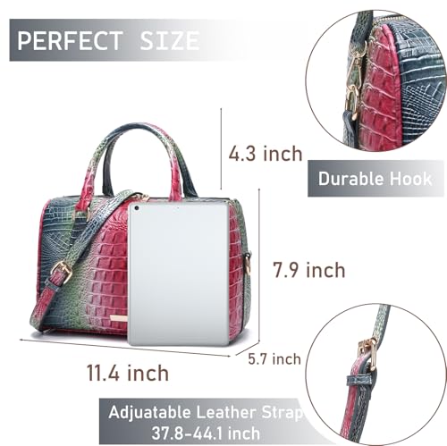 Image of Makcr Joacbv Top-Handle Crocodile Purses For Women Crossbody Leather Bags Trendy Large Capacity Tote with Shoulder Strap