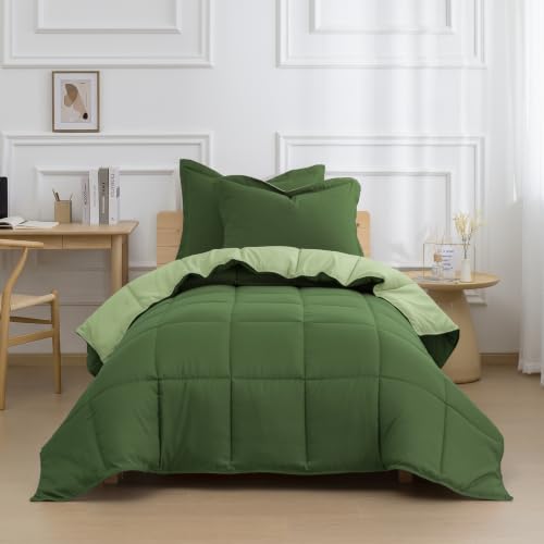 HIG 3pc Green Twin/Twin XL Duvet Insert Bedding Comforter Set Blanket