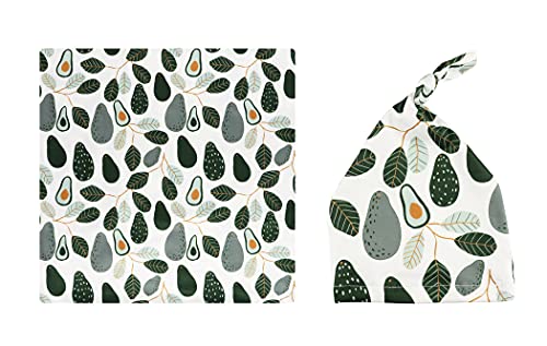 Terriboo Newborn Blanket Baby Stretch Wrap Swaddle Blanket Receiving Blanket Set With Matching Beanie #TOP6