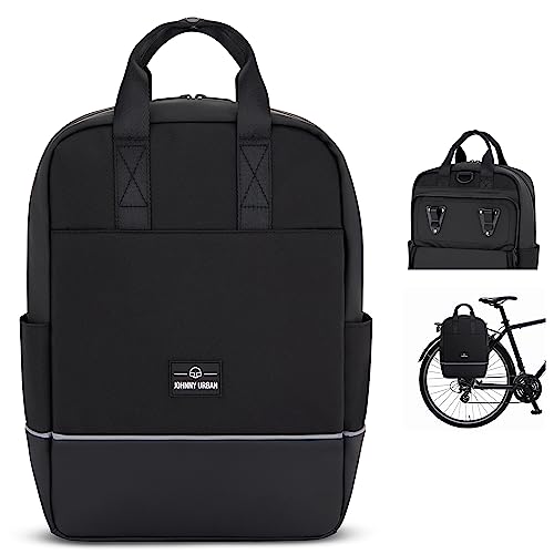 Sacoche vélo Johnny Urban Jona Medium noire convertible en sac à dos imperméable