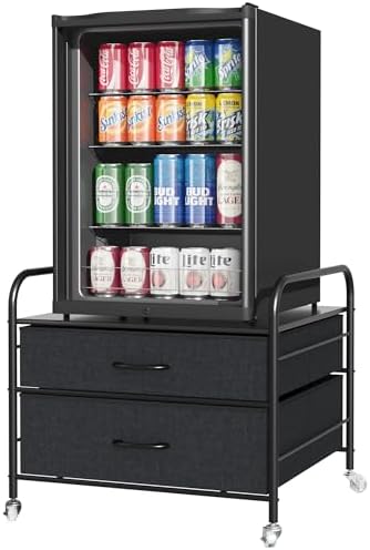 Amazon.com: TC-HOMENY Mini Fridge Stand with Storage, Mini Fridge Stand ...