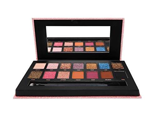 W7 | Show Off Pressed Pigment Palette Makeup | Tones: Matte, Shimmer, Glitter & Chromes | Colors: Hot Pinks, Soft Pinks, Purples, Blues | Cruelty Free, Vegan Makeup For Women