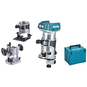 Makita DRT50ZJX2 Multifunctionele frees, 18,0 V, inclusief 3 freesmodules in Makpac, zonder accu, zonder oplader, 800 watt