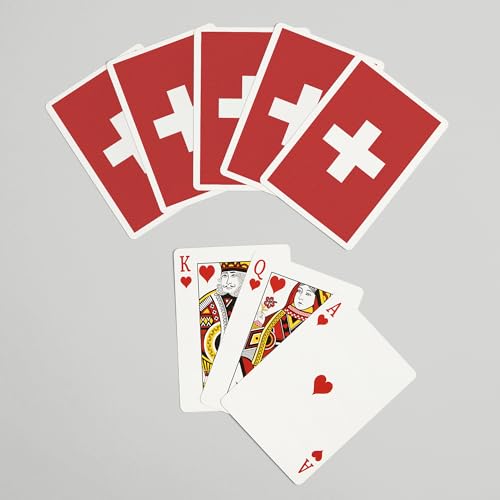 Baraja de Póker Bandera Suiza 52 Cartas Tamaño Poker miniatura 7