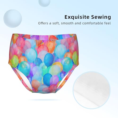 Watercolor Rainbow Air Balloon Girls' Underwear Soft Cotton Little Girls Panties Comfort Briefs3