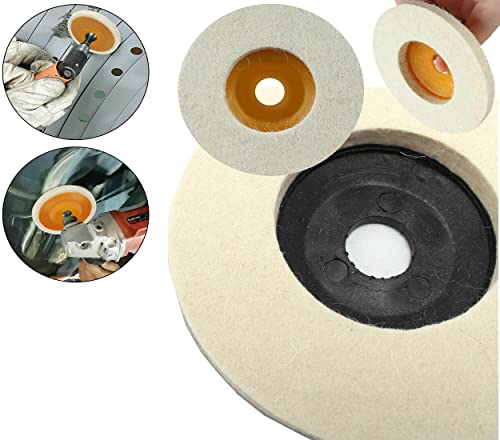 Image of DIY Crafts 2 Kits, Soft Black Pad + 1x Paste, Wool Felt Polishing Wheel Disc Kit Polish Steel Metal Marble, Glass Ceramic For Angle Grinder 1x Polishing Buffin (2 Kits, Soft Black Pad + 1x Paste)
