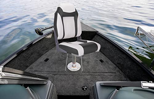 Northcaptain S1 Deluxe High Back Folding Boat Seat,Stainless Steel Screws Included,White/Charcoal(2 Seats) #TOP1