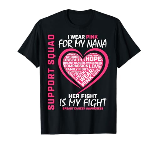 Support Squad I Wear Pink Nana Sensibilisation au cancer du sein T-Shirt