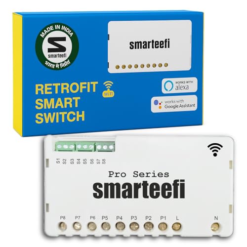 Smarteefi WiFi 8 Node Smart Switch (PRO-SERIES), Retrofit Smart Switch, Works with existing...