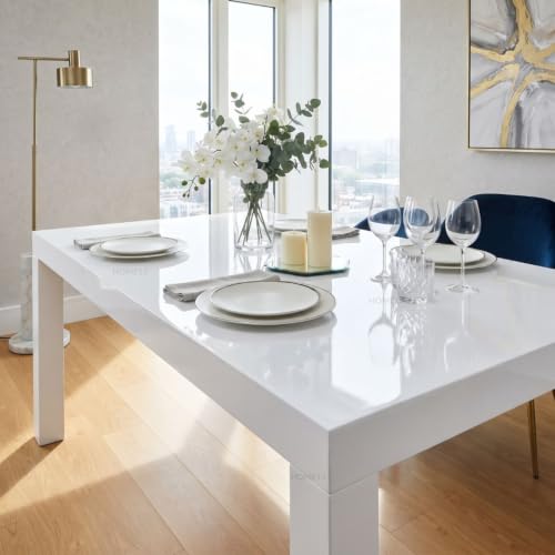 Image of HOME13 Glossy Wallpaper Peel & Stick Contact Paper Decorative Self Adhesive Vinyl Wallpaper for Kitchen Cabinet Furniture Countertop Waterproof (24inches by 48inches, Glossy White)
