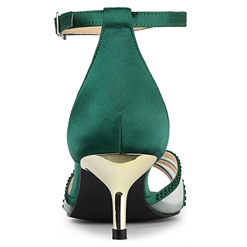 Allegra K - Sandali da donna in raso con strass e