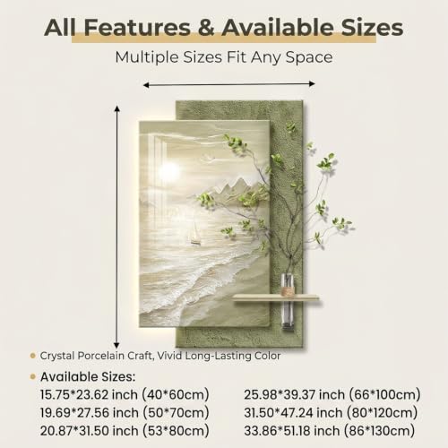 Sandstone 3D Wall Art with LED Lights, Modern Sculpture for Home Decor