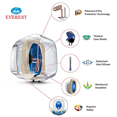 Image of Everest E-Classic 15 Litre Storage Water Heater Attach With Inlet and Outlet Pipe (White Colour)